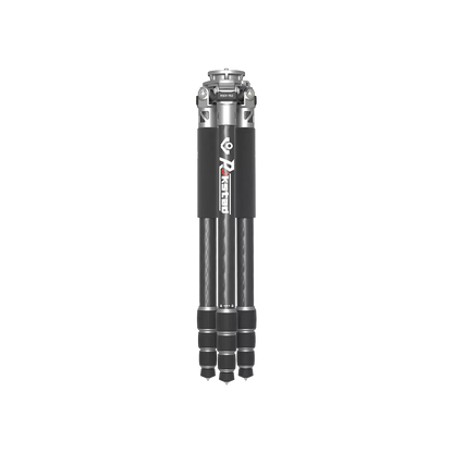 Kompakt zusammengefaltetes Tripod aus Karbon lang (RSCF-T02) von Vector Optics, ideal für Reisen und platzsparenden Transport.