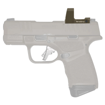 Frenzy-S 1x17x24 Reflex Sight montiert auf Pistole, ideal für präzise Zielerfassung bei Jagdanwendungen mit IPX6 Wasserschutz.