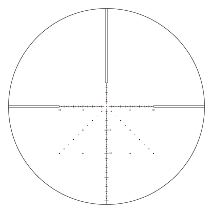 Beleuchtetes Absehen des Veyron 2–8×32 IR Zielfernrohrs für präzises Zielen bei allen Lichtverhältnissen. Ideal für taktische und sportliche Anwendungen.