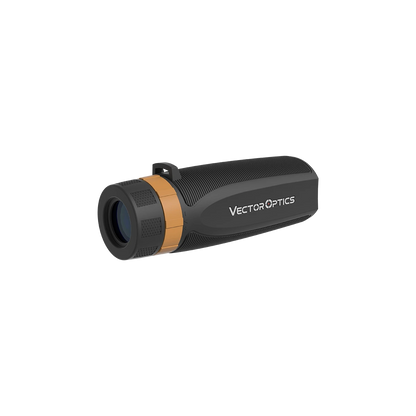 Forester 8x32 Monokular - Kompakt & Wasserdicht, diagonale Rückansicht mit VECTOR OPTICS-Logo, ideal für Naturbeobachtungen.