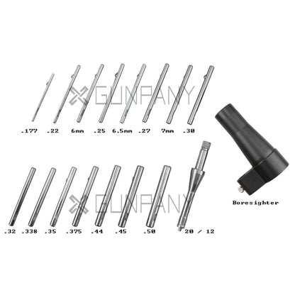 Einschiesshilfe Komplettset GPBS-01 mit 16 Kaliberadaptern und Boresighter für Gewehre, Schrotflinten und Kurzwaffen, ideal zur Zieljustierung