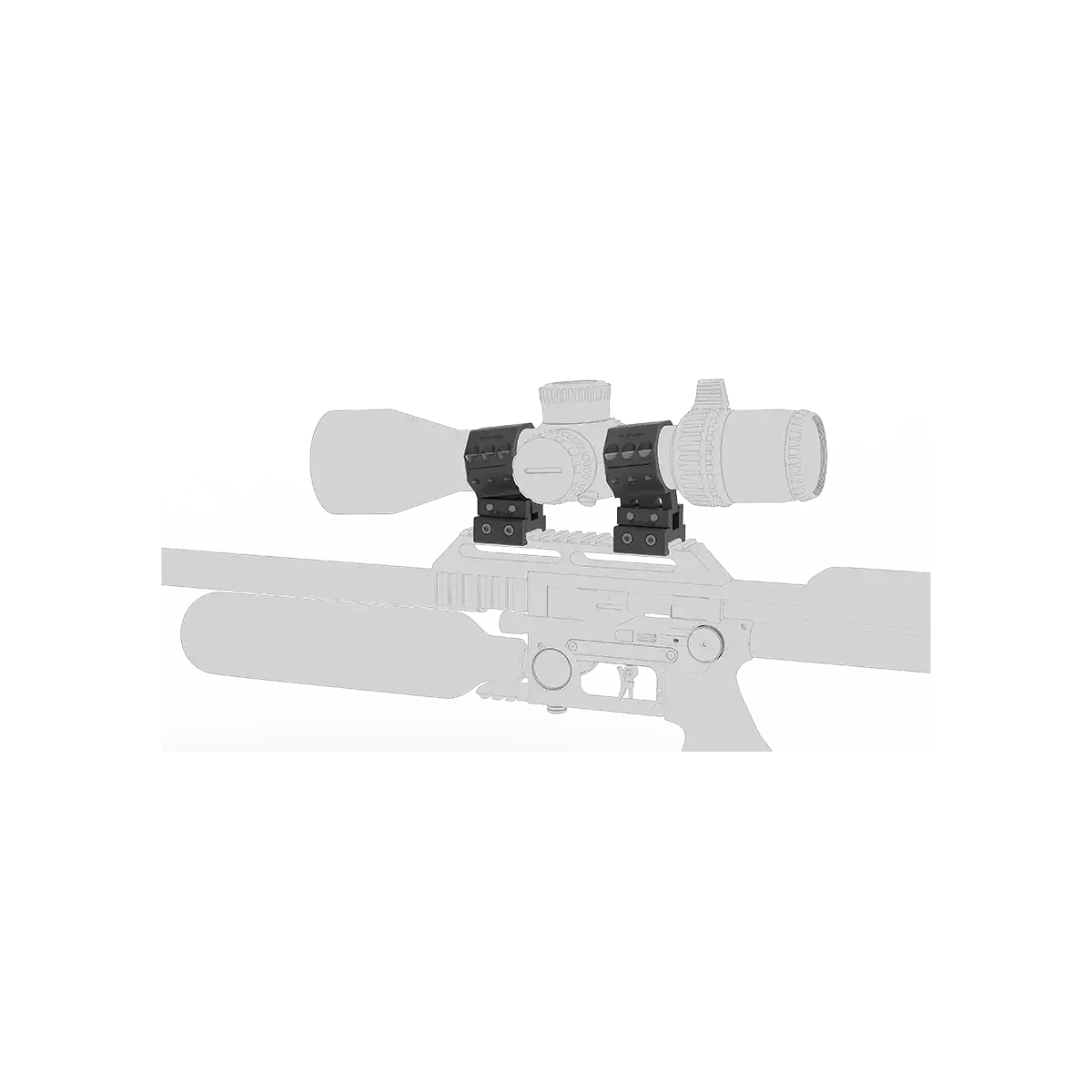 Alu-Ringe X-Accu auf Waffe montiert