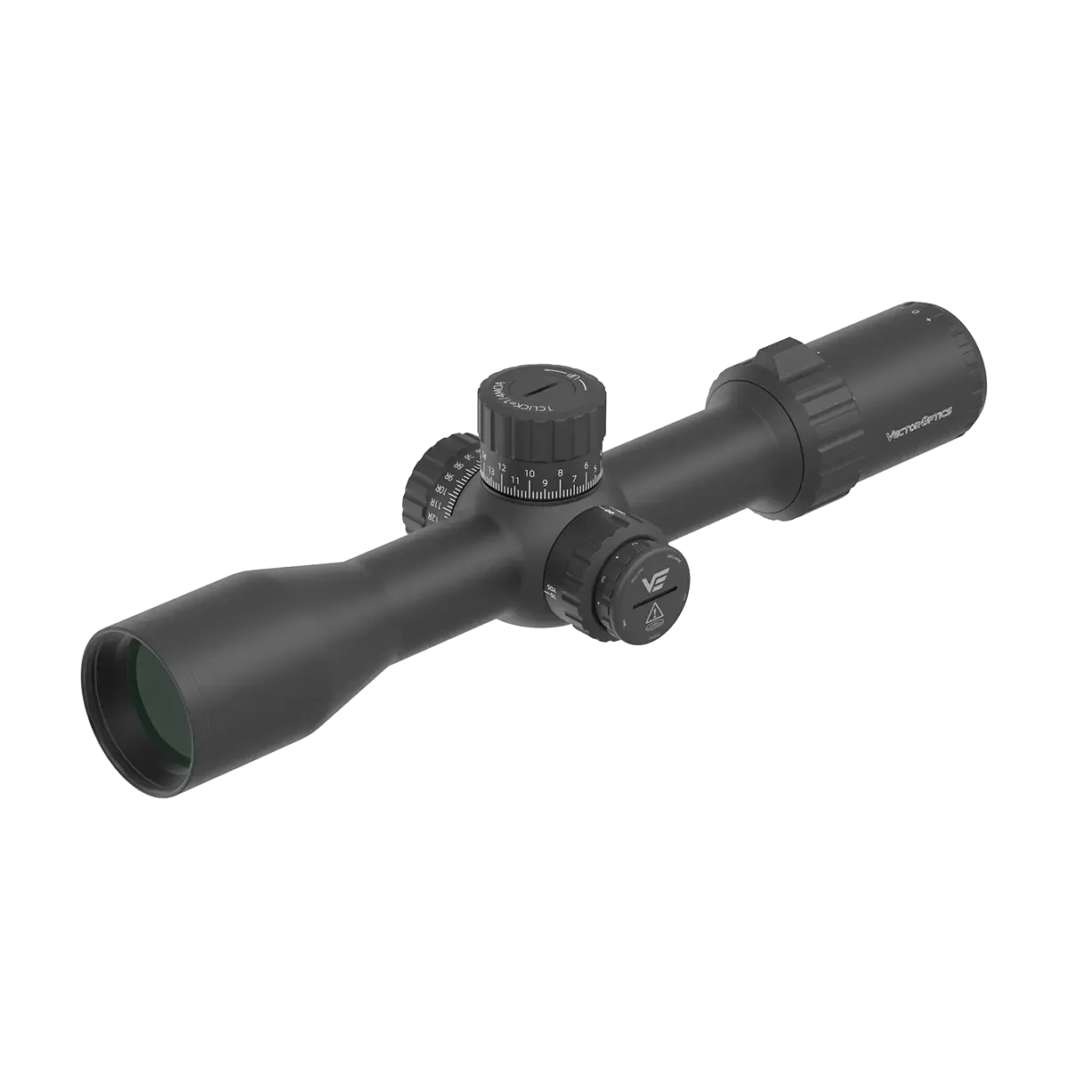 Tauron Zielfernrohr 4-16x44 HD MOA FFP mit taktischen Türmen und klarer Optik. Perfekt für präzises Schießen auf mittlere bis weite Distanzen.