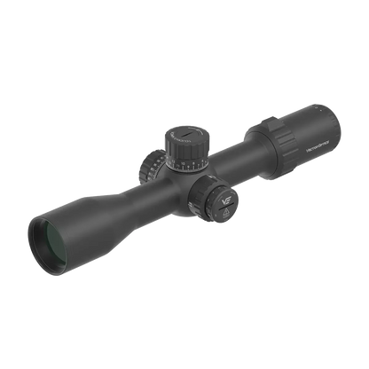 Tauron Zielfernrohr 4-16x44 HD MOA FFP mit taktischen Türmen und klarer Optik. Perfekt für präzises Schießen auf mittlere bis weite Distanzen.