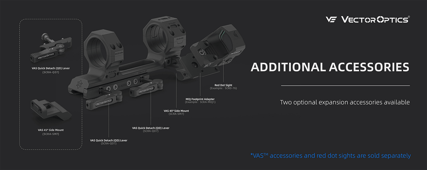 34mm Cantilever | Höhe 38mm | 0MOA Vorneigung (XASR-3476)