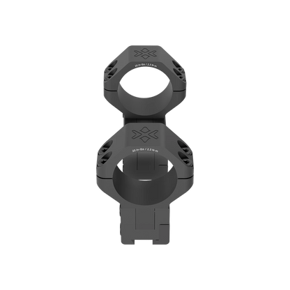 Obenansicht der 30mm Cantilever Alu-Ringe mit Dovetail 11mm, zeigt symmetrisches Design und sichere Fixierung für Zielfernrohre.