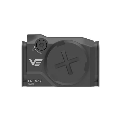 Seitenprofil des Frenzy Plus 1×18×22 mit VE-Logo und 3 MOA-Markierung, ideal für taktische Anwendungen und präzise Zielverfolgung.