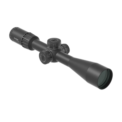 Tauron 4-24x50 FFP Zielfernrohr mit MPX1 Absehen, langlebiges 30mm Gehäuse und mehrfach beschichtete Linsen für klare Zielerfassung.