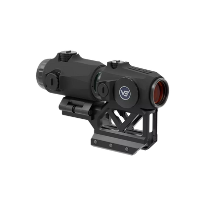 Vector Optics Maverick Flip-Magnifier mit klappbarer Montage für AR-Plattformen, ideal für Scrapper Red Dots und taktische Anwendungen.