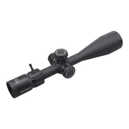 Paragon 4-20x50 SFP Vector Optics Zielfernrohr mit verstellbaren Türmen und MIL-Absehen für taktische Präzision bei Langstreckenschüssen.