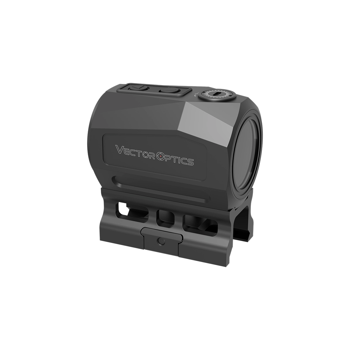 Kompaktes Scrapper 1×25 Mini Rotpunktvisier mit seitlichen Bedientasten und robustem Design für den Einsatz unter extremen Bedingungen.