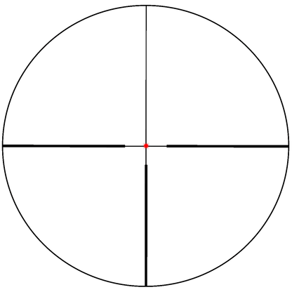 G4-Absehen mit beleuchtetem Fiberdot des Continental x6 5-30x56 SFP Fiber SCOL-66 für klare Zielerfassung bei starkem Sonnenlicht.