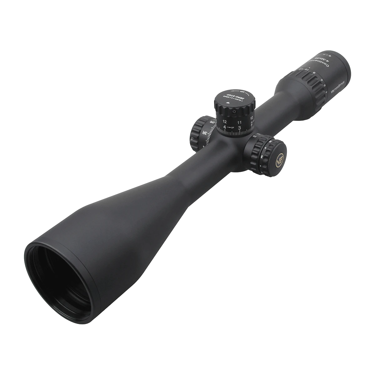Taktisches Zielfernrohr Vector Optics Continental x8 4-32x56 SFP mit großem Objektiv und robustem Gehäuse für hohe Lichttransmission.