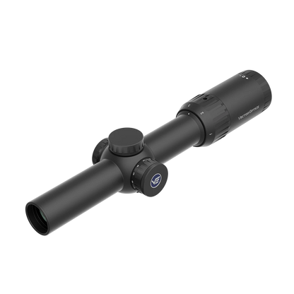 Vector Optics Constantine 1-8x24 FFP Zielfernrohr mit 30 mm Monotube und taktischen Verstelltürmen für präzises Schießen bei Jagd und Sport.