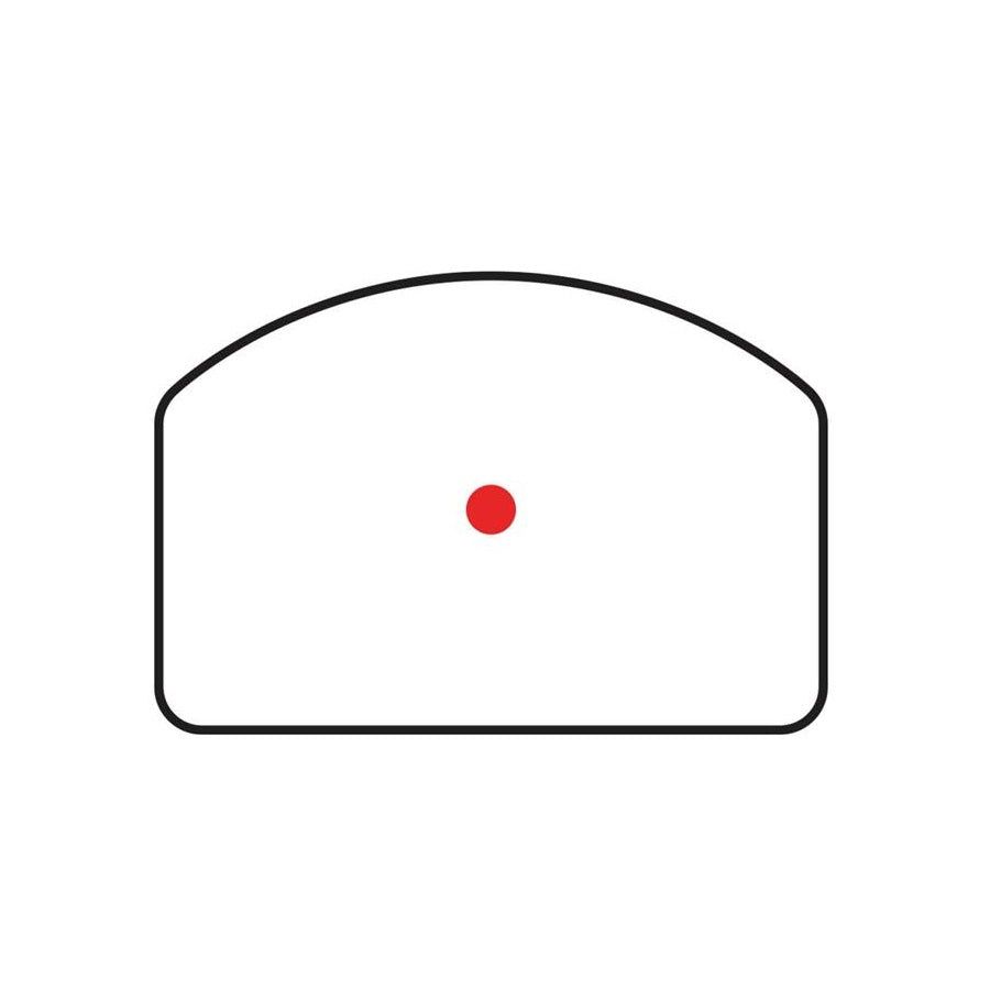Absehenansicht des Frenzy-S Red Dot Visiers mit rotem 3MOA-Punkt. Klare Zielerfassung für schnelle Reaktion im Einsatz.