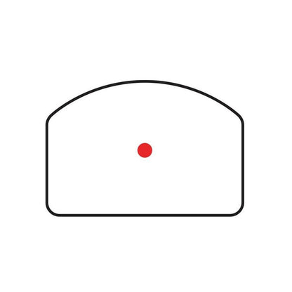 Absehenansicht des Frenzy-S Red Dot Visiers mit rotem 3MOA-Punkt. Klare Zielerfassung für schnelle Reaktion im Einsatz.