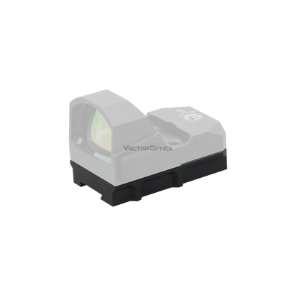 Montage TEK auf 11mm Dovetail mit montiertem Red Dot (transparent dargestellt), ideal für präzise Zieloptik-Anwendungen mit TEK Footprint.