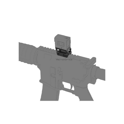 Montage VOD auf Picatinny - Vector Optics Red Dot | Co-Witness auf taktischem Gewehr, stabile Aluminiumhalterung für präzise Zielerfassung.