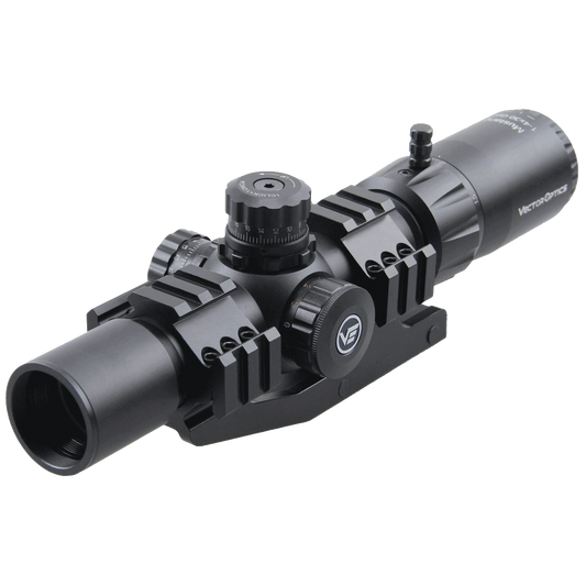 Mustang 1-4×30 SFP - Vecoptics Zielfernrohr mit taktischen Verstelltürmen und 30 mm Tubus für präzise Zielerfassung bei Jagd & Sport.