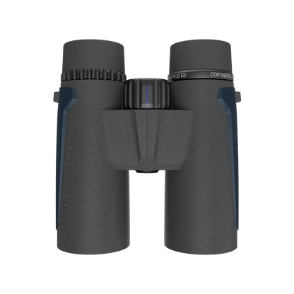 Rückansicht des Continental Plus 10x42 ED Fernglases von Vector Optics mit zentralem Fokussierrad und robuster Bauweise für den Außeneinsatz.
