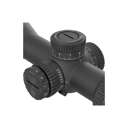 Detailansicht der Türme des Veyron GenII 4-16x44 HD CTR Zielfernrohrs mit klarer Skalierung für Höhen- und Seitenverstellung.