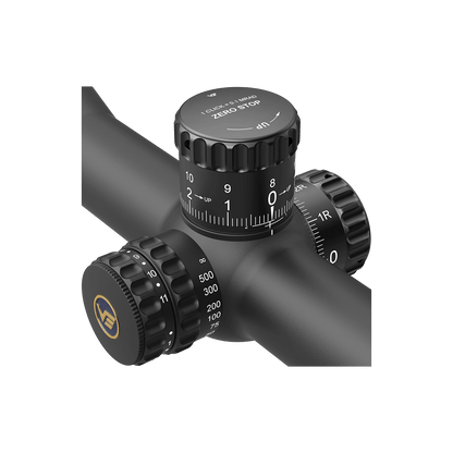 Detailansicht der taktischen Türme des Vector Optics Zielfernrohrs mit Zero Stop Funktion für präzise Höhenverstellung.