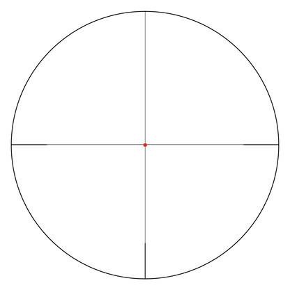 G4-Absehen mit beleuchtetem roten Zentrumspunkt des Forester 1-5x24 SFP Fiber, ideal für schnelles Zielen bei dynamischen Einsätzen.