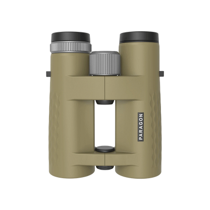 Paragon 10x42 HD Fernglas in kompakter Bauweise mit Paragon-Logo. Hochwertige Optik für Outdoor-Enthusiasten und Vogelbeobachter.