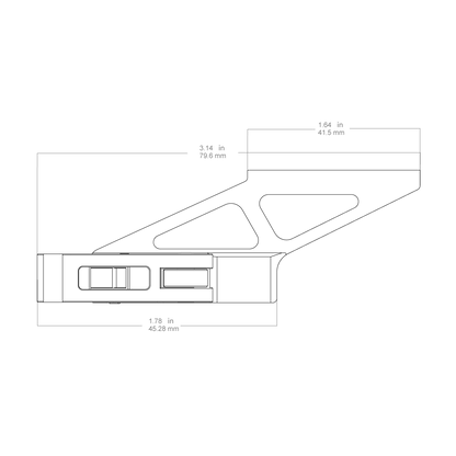 Technische Zeichnung der QD Montage RUM (T1/T2) Picatinny Höhe 32.5mm (RD69-QD01) Vector Optics mit Maßangaben für präzise Installation