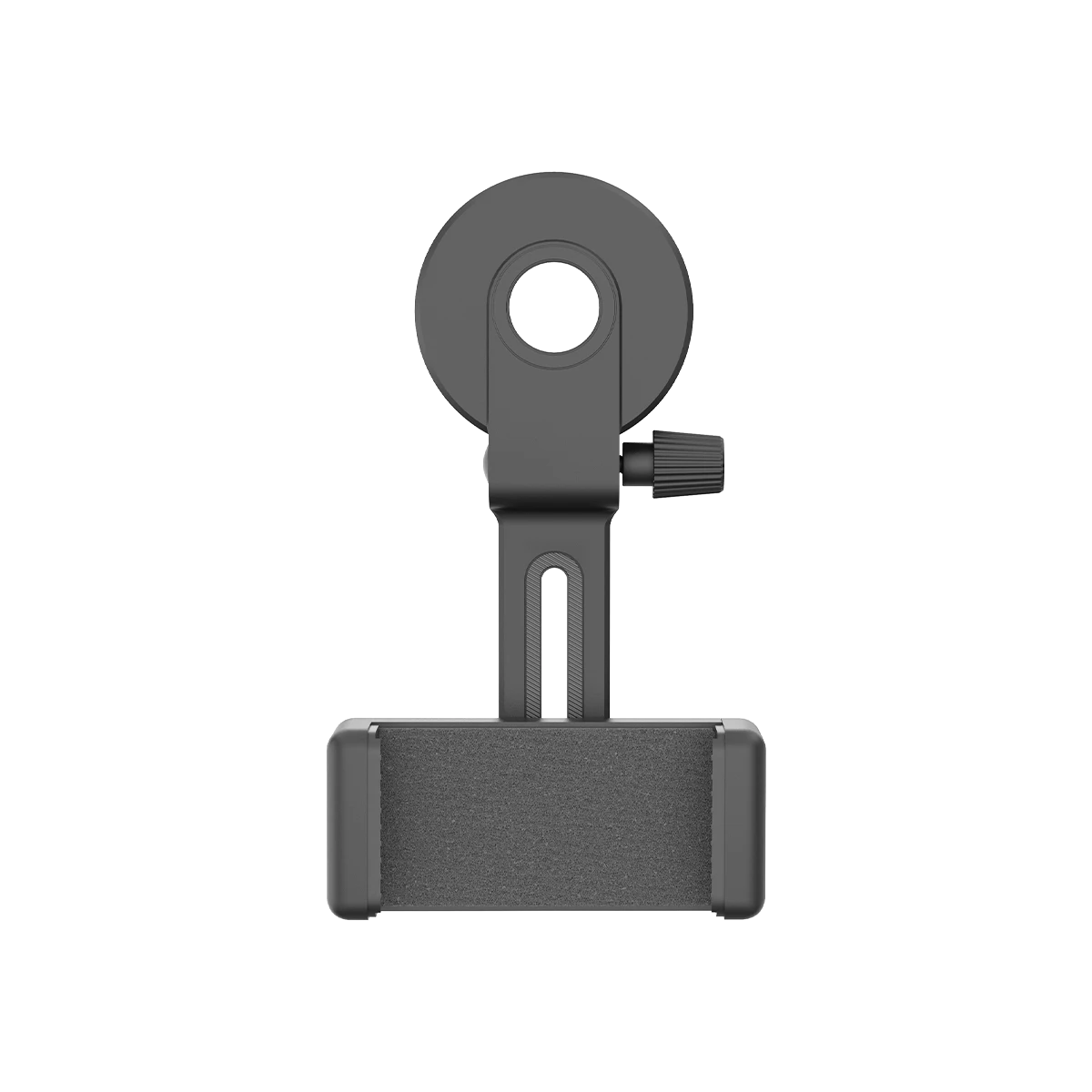 Smartphone-Adapter Okkular RSOA-01 mit verstellbarer Halterung, kompatibel mit den meisten Smartphones und optischen Geräten wie Ferngläsern.