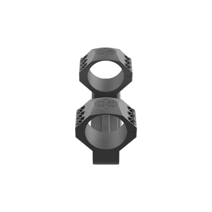 Frontansicht der Cantilever 40mm Höhe - 34mm Zielfernrohrmontage 0MOA mit präziser Ringausrichtung für sichere Zielfernrohrbefestigung.