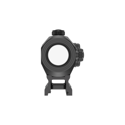 Frontansicht des Scrapper 1×29 Reflexvisiers mit 3 MOA Punkt, wasserdichtem Gehäuse und präziser Zieloptik für Waffenmontage.