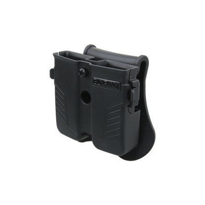 Seitenansicht des Universal Magazin-Pouch GPPD-01 mit verstellbarer Spannung, robustem Design und Clip-Halterung für Training oder Dienst.