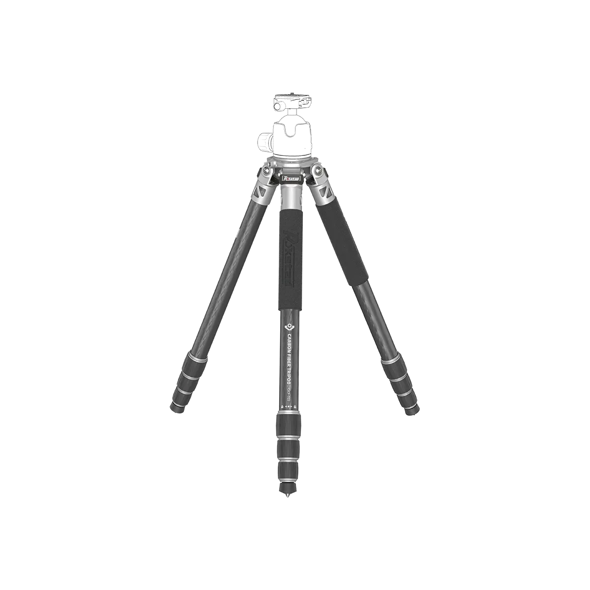 Stabiles Carbon Stativ RSCF-T03 mit kompakter Bauweise und ergonomischem Design für präzise Ausrichtung schwerer Geräte.