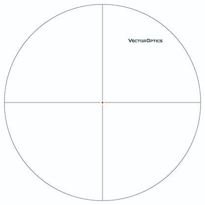 Einfaches Fadenkreuz des Minotaur Zielfernrohrs 10-50x60 SFP SCOL-39 mit rotem Punkt für präzise Zielerfassung bei Tageslicht.