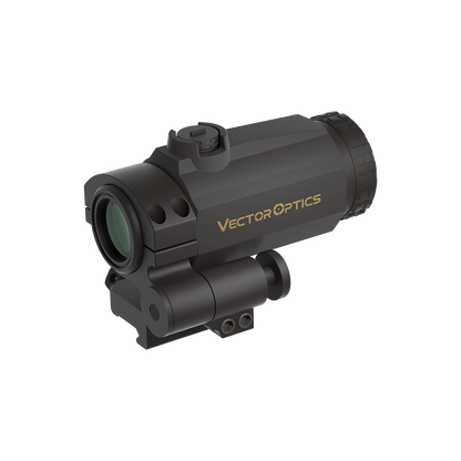 3x Magnifier Maverick-III SCMF-31 in Schwarz mit Flip-to-Side Picatinny-Montage für Reflexvisiere. Robustes CNC-Aluminiumgehäuse für CQB.