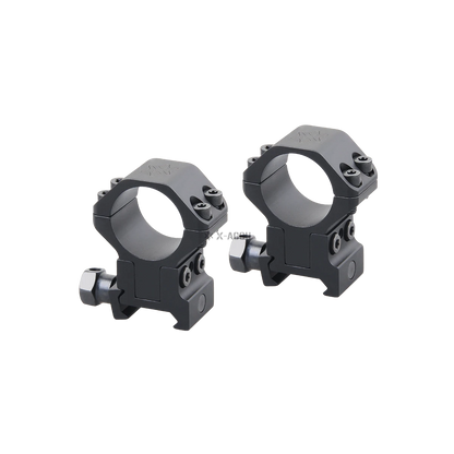 Zwei Alu-Ringe X-Accu höhenverstellbar, Modell XASR-3040, für stabile Zielfernrohrmontage mit hoher Präzision und Vielseitigkeit.