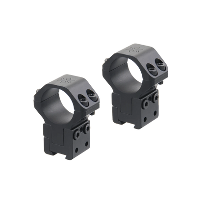 Set aus zwei höhenverstellbaren Alu-Ringen X-Accu XASR-3045 für Zielfernrohre, gefertigt für maximale Stabilität und Wiederholgenauigkeit.
