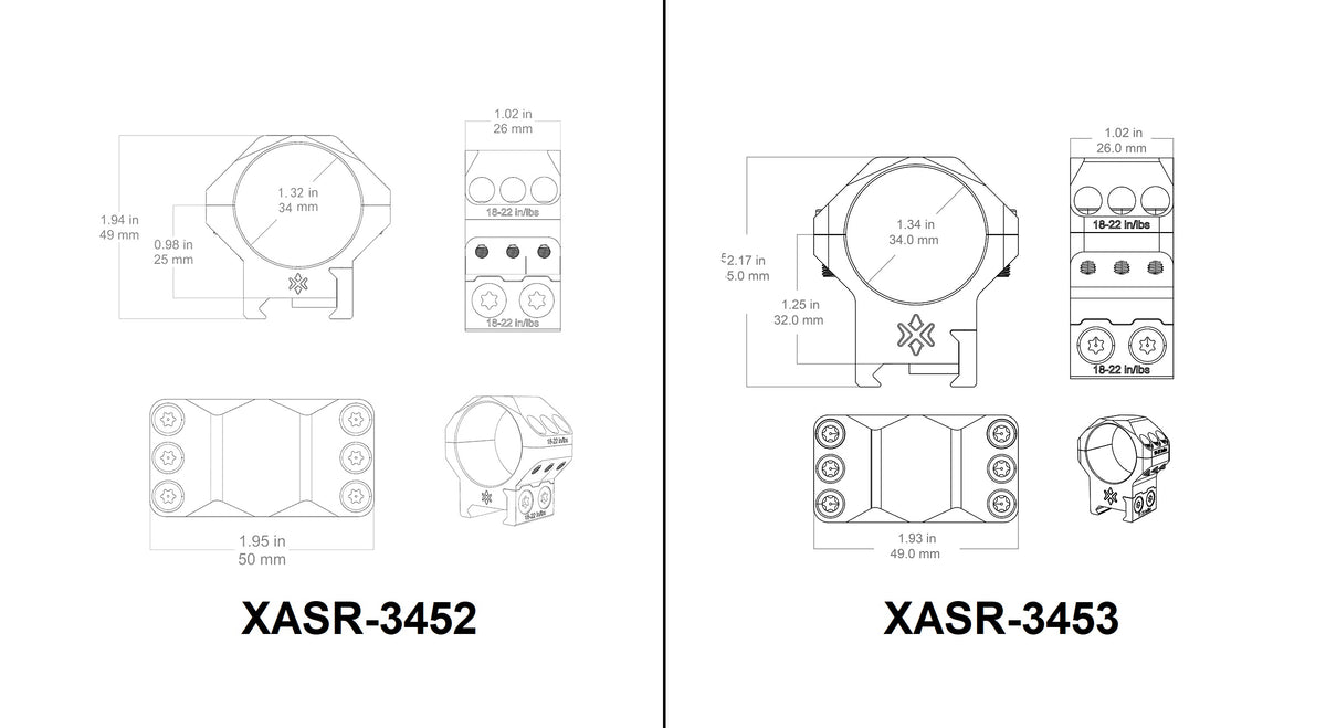 Alu-Ringe 34mm X-Accu | Diverse Grössen (XASR-3452 / XASR-3453)